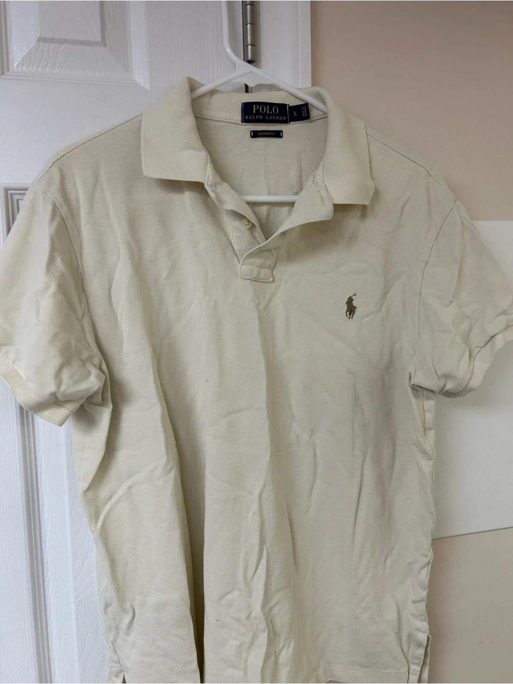 Vtg Polo Ralph Lauren Cream Men’s Polo Shirt